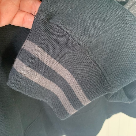 NIKE Sweatshirt (XL) Black w/gray block middle w/Nike Air + Logo in Lime Green - Picture 4 of 7